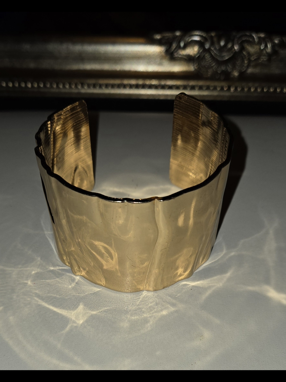 Chunky Gold Cuff Textured Bracelet